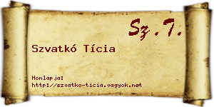 Szvatkó Tícia névjegykártya
